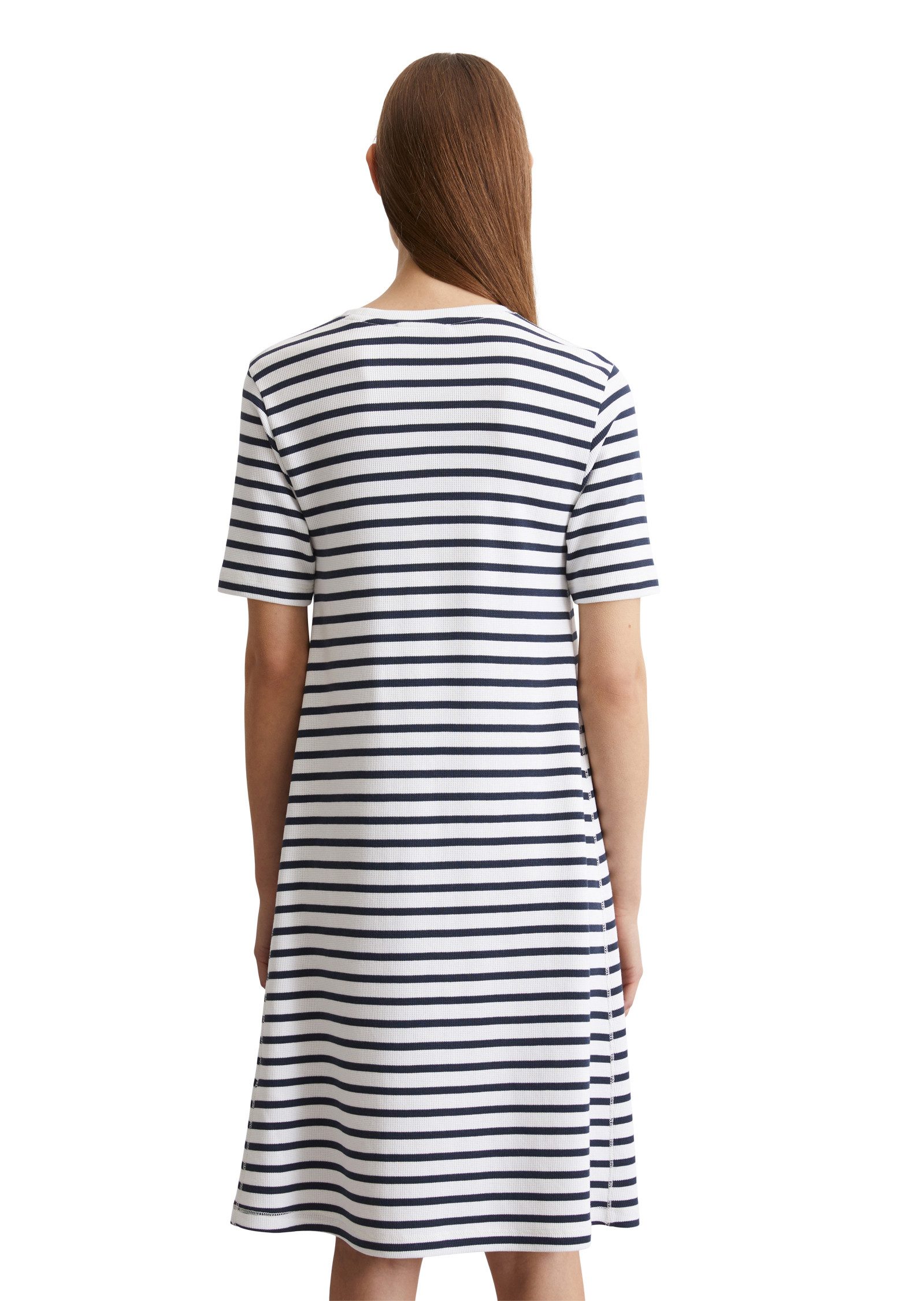 Marc O'Polo Jerseykleid geringelt, mit Struktur, ohne Verschluss günstig online kaufen