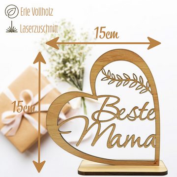 KS Laserdesign Dekofigur Deko Herz Muttertagsgeschenk Geschenke Mama Muttertag Geburtstag, Laserzuschnitt