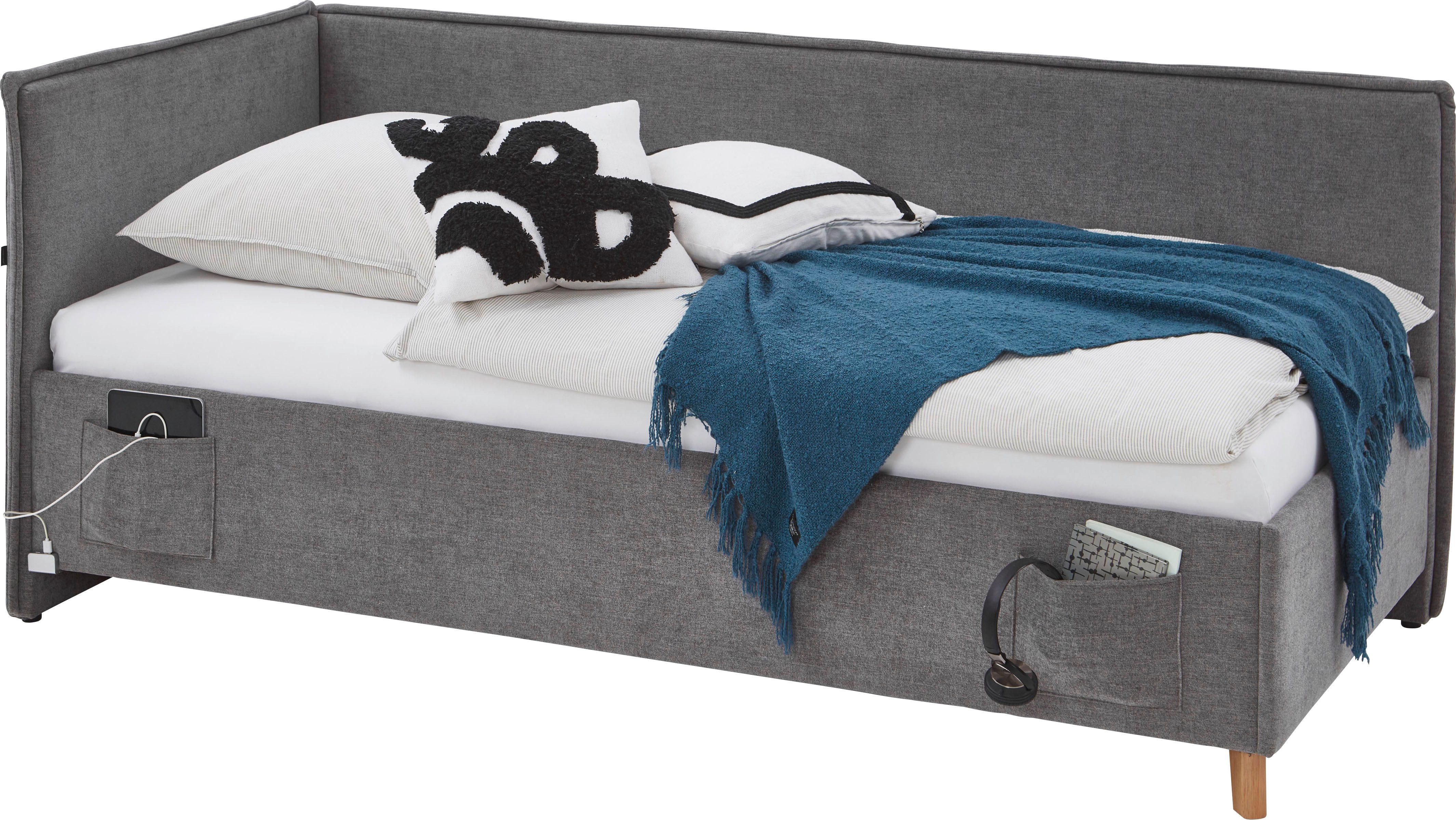 meise.möbel Kinderbett FUN II, Polsterbett wahlweise mit Bettkasten, Jugendbett inkl. USB-Anschluss