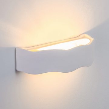 hofstein Wandleuchte »Cavazzo« Wandlampe aus Keramik in Weiß, ohne Leuchtmittel, mit Up & Down-Effekt, 1xE27, Fassung, Innen mit Farben bemalbar