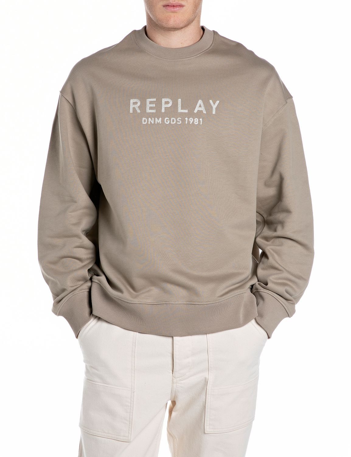 Replay Sweatshirt mit gesticktem Schriftzug vorn günstig online kaufen
