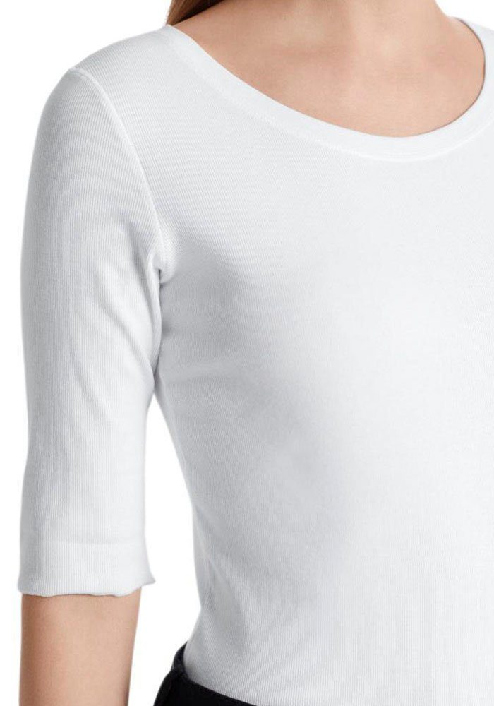 white Marc "Collection Ärmeln Essential" Premium Rundhals-Shirt mit Rundhalsshirt Damenmode halben Cain