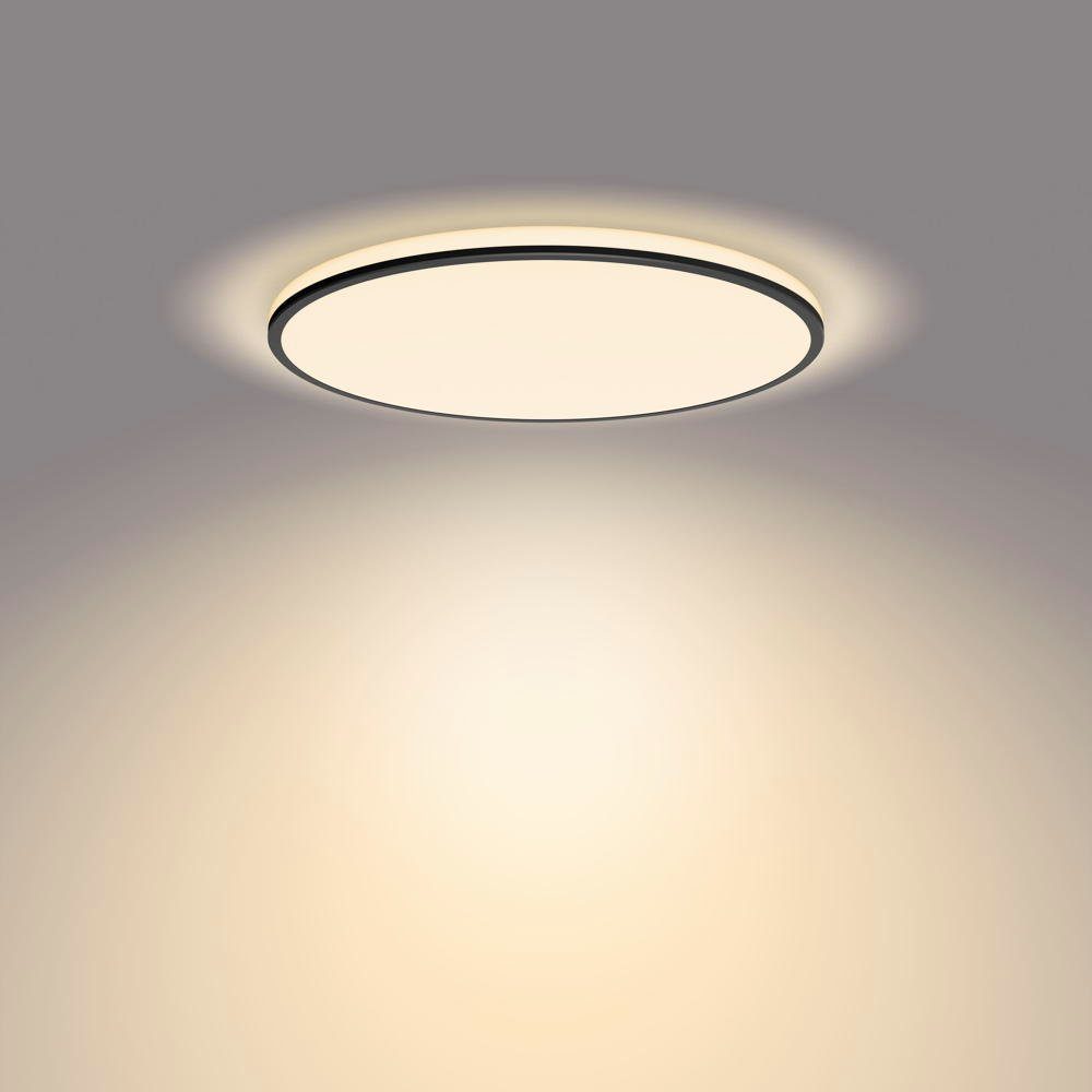 Philips LED Deckenleuchte LED Deckenleuchte Ozziet in Schwarz 22W 2300lm 2700K, keine Angabe, Leuchtmittel enthalten: Ja, fest verbaut, LED, warmweiss, Deckenlampe, Deckenbeleuchtung, Deckenlicht