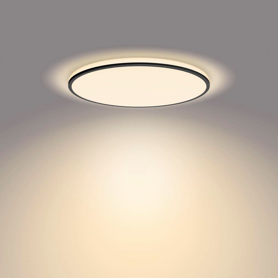 Philips LED Deckenleuchte LED Deckenleuchte Ozziet in Schwarz 22W 2300lm  2700K, keine Angabe, Leuchtmittel enthalten: Ja, fest verbaut, LED,  warmweiss, Deckenlampe, Deckenbeleuchtung, Deckenlicht