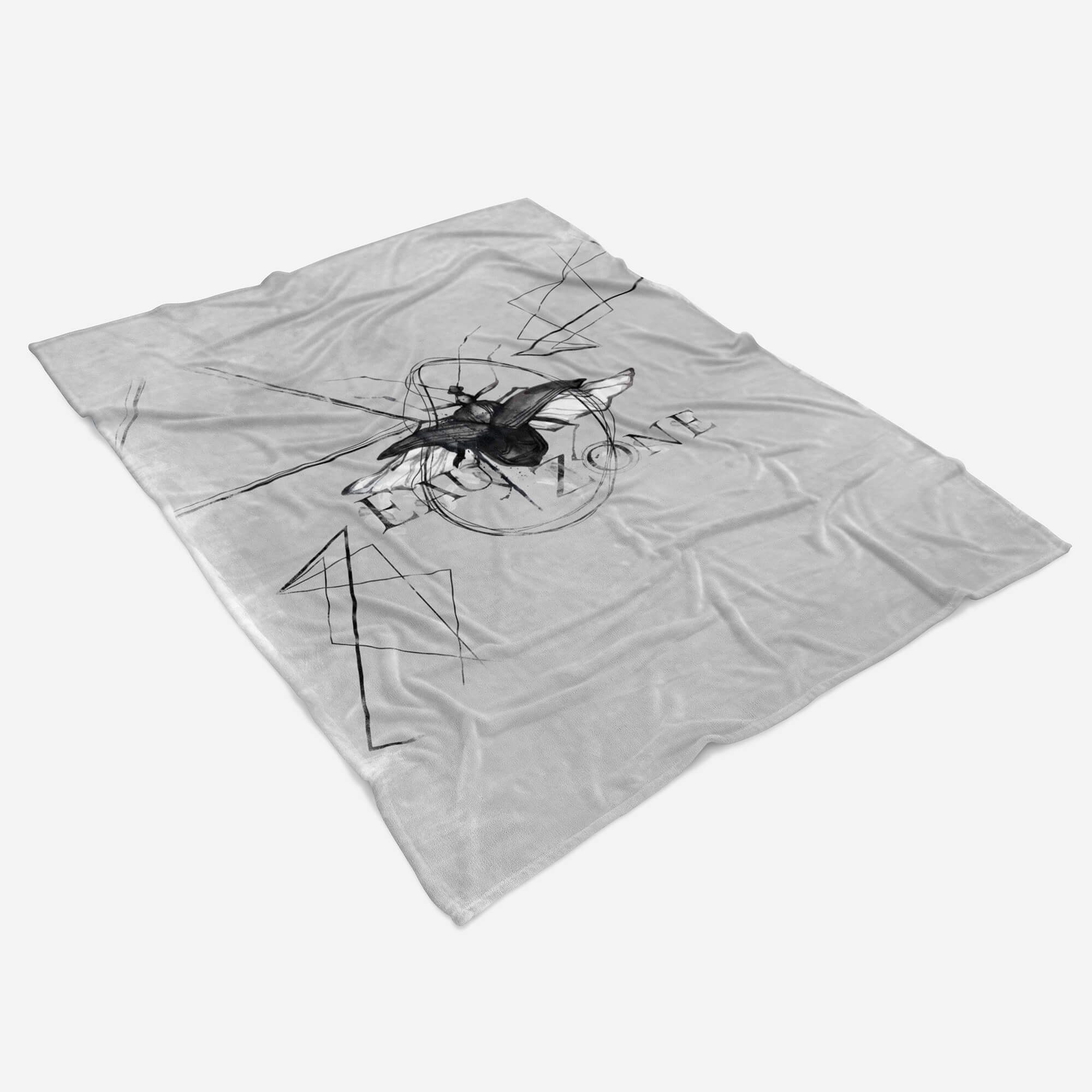 Baumwolle-Polyester-Mix Strandhandtuch Handtuch Kunstvoll Käfer Handtuch Motiv, (1-St), Saunatuch Kuscheldecke Art Handtücher Sinus