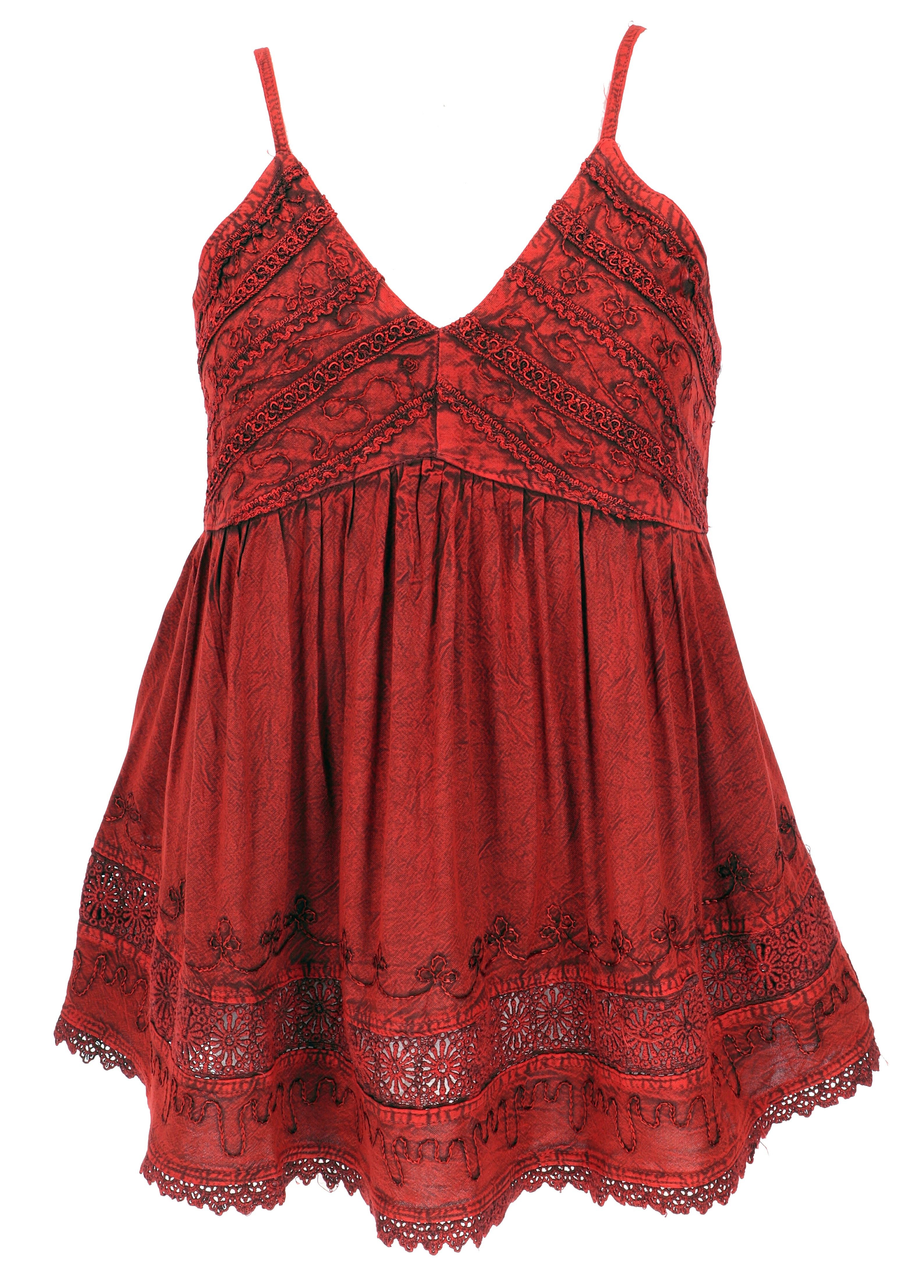 Guru-Shop T-Shirt Besticktes Top Boho chic, lockeres Sommertop -.. Festival, Ethno Style, alternative Bekleidung