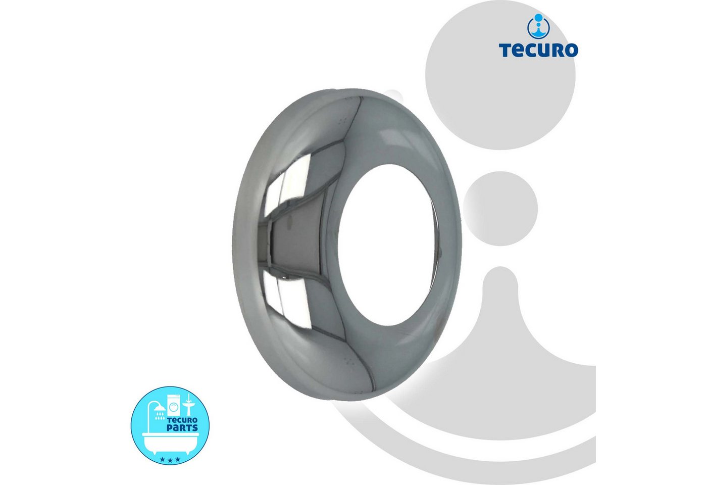 Thumbnail - tecuro Badarmatur DESIGN-Hahnrosette (1 Zoll) Ø 34 mm x Ø 67 mm, Messing verchromt