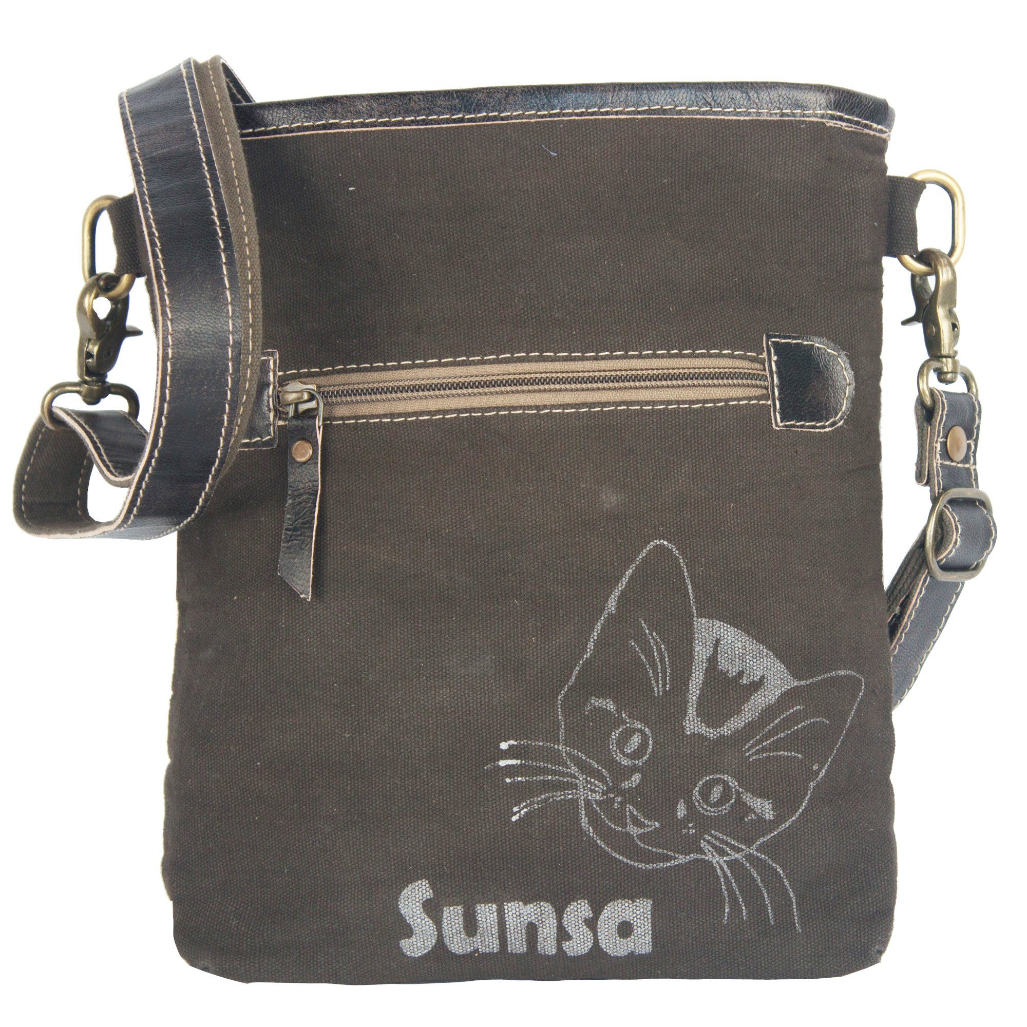Sunsa Umhängetasche kleine Canvas (Katzenliebhaber), Umhängetasche Katzen für Damen/ Teenager Katzen-Fan für Aufdruck