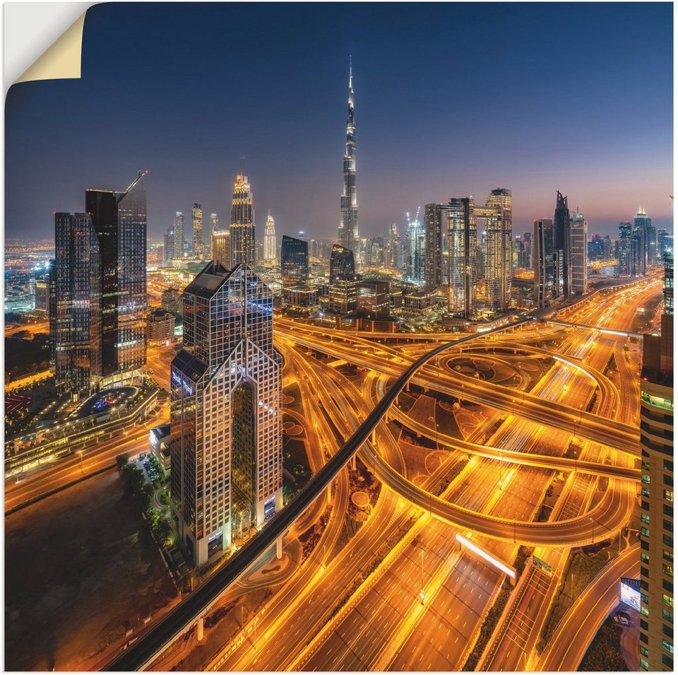 Artland Wandbild Skyline Dubai, Bilder von Asien (1 St), gedruckt