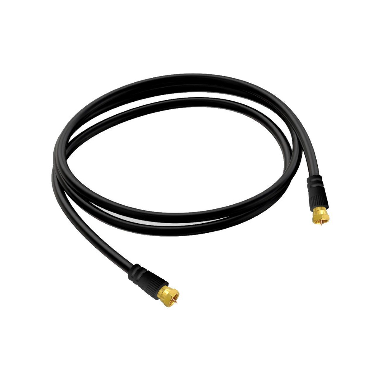 Kabel, ARLI 1m Qualität Set), Anschlusskabel hohe schwarz + Satfinder und vergoldet 1-St., (Satfinder Satfinder