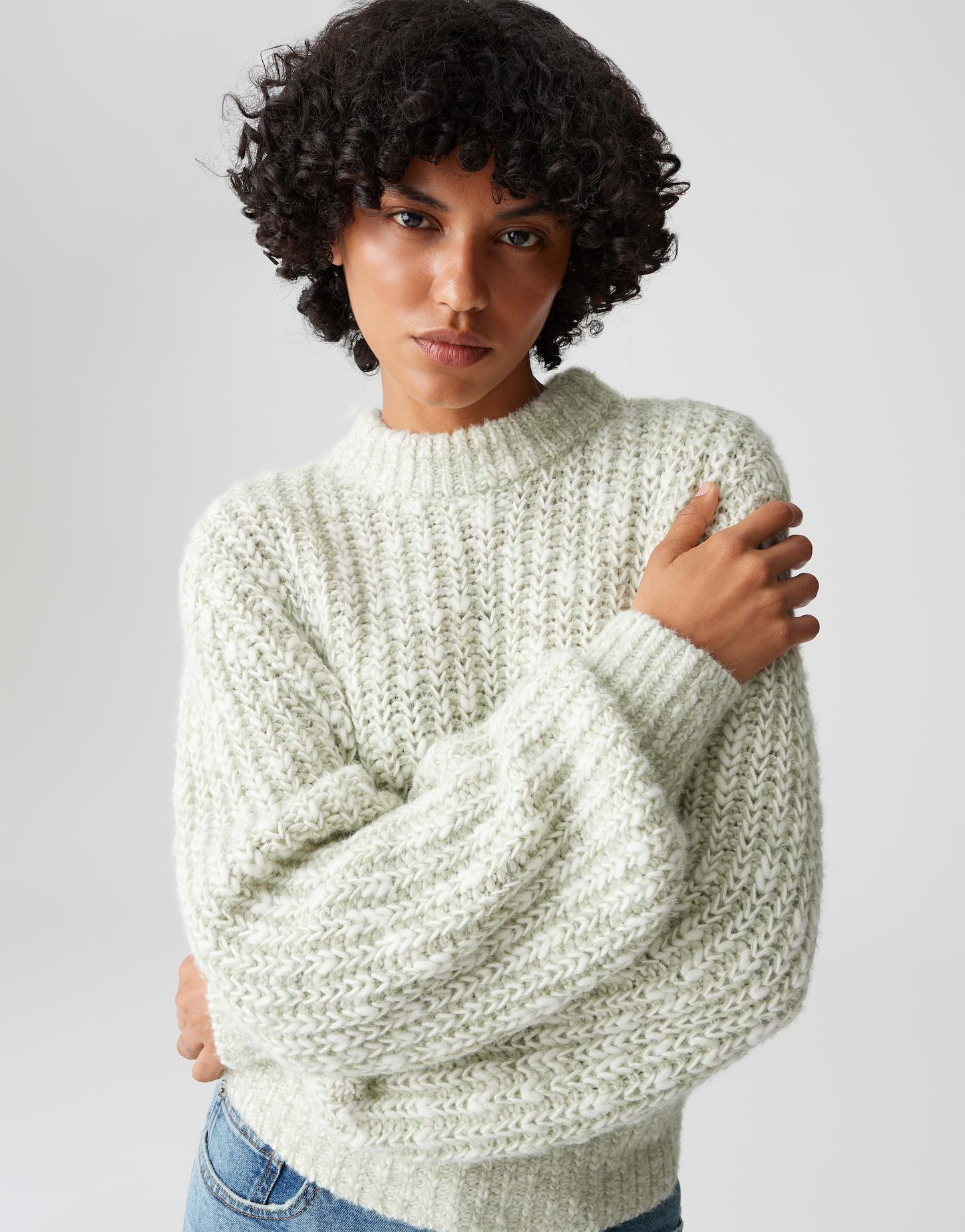 OPUS Strickpullover PALIZIA Chunky aus Wollmix lockere Passform, weicher Griff