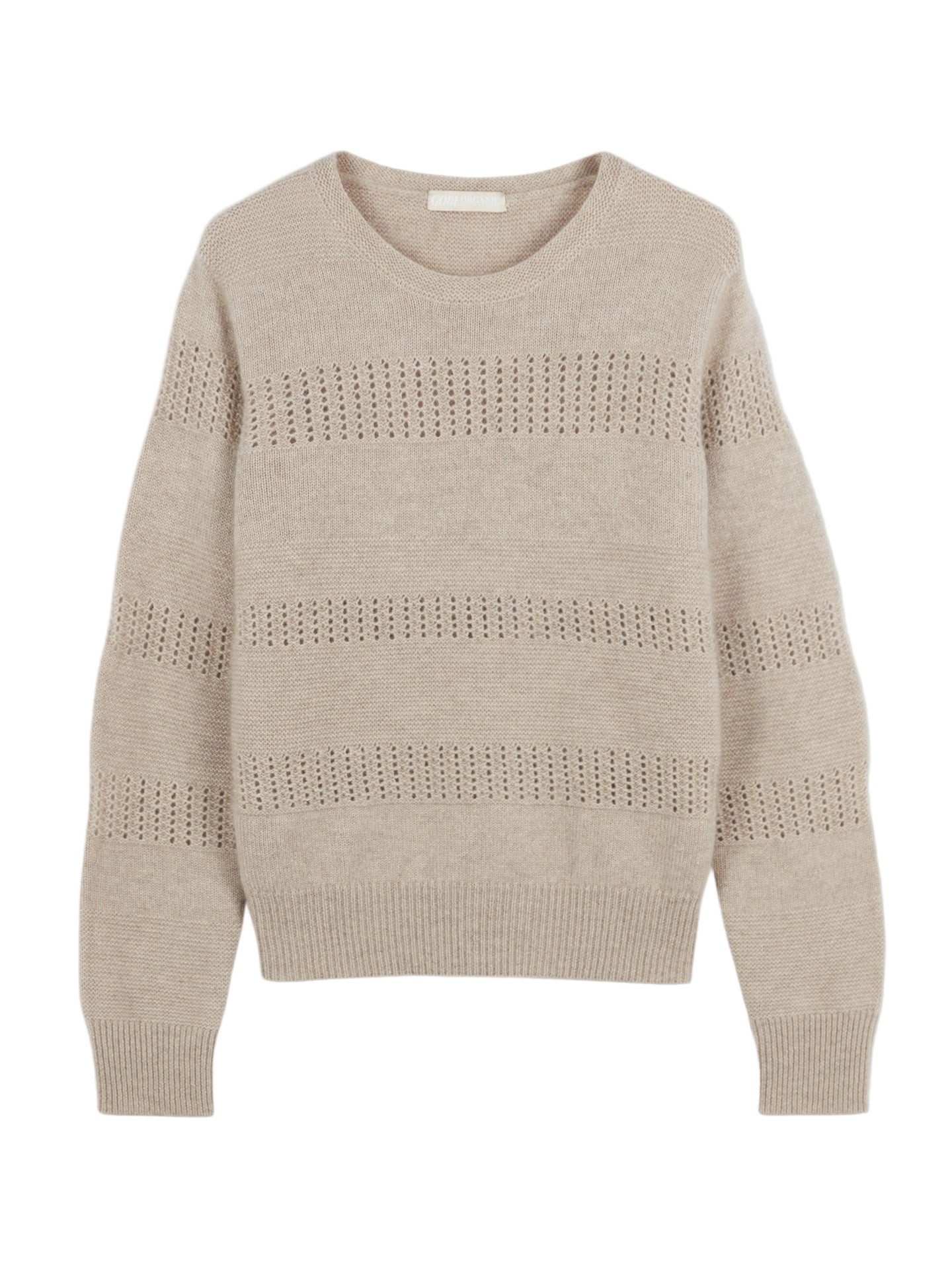 GOBI Cashmere Rundhalspullover Naturfarbe Kaschmir Pullover mit R-Ausschnit günstig online kaufen