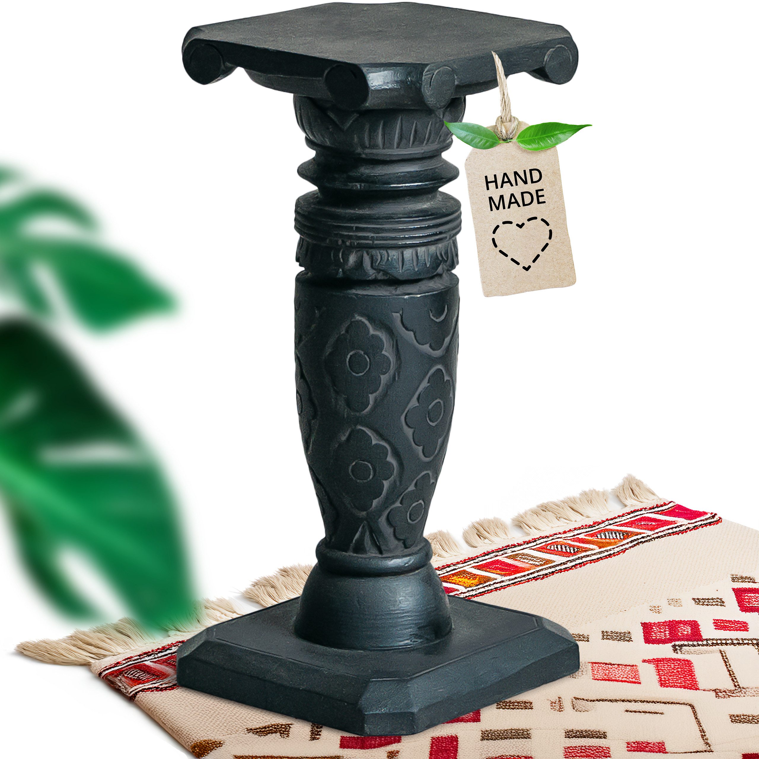 livasia Dekosäule Balinesische Säule aus Holz gemustert, handgefertigt, antik