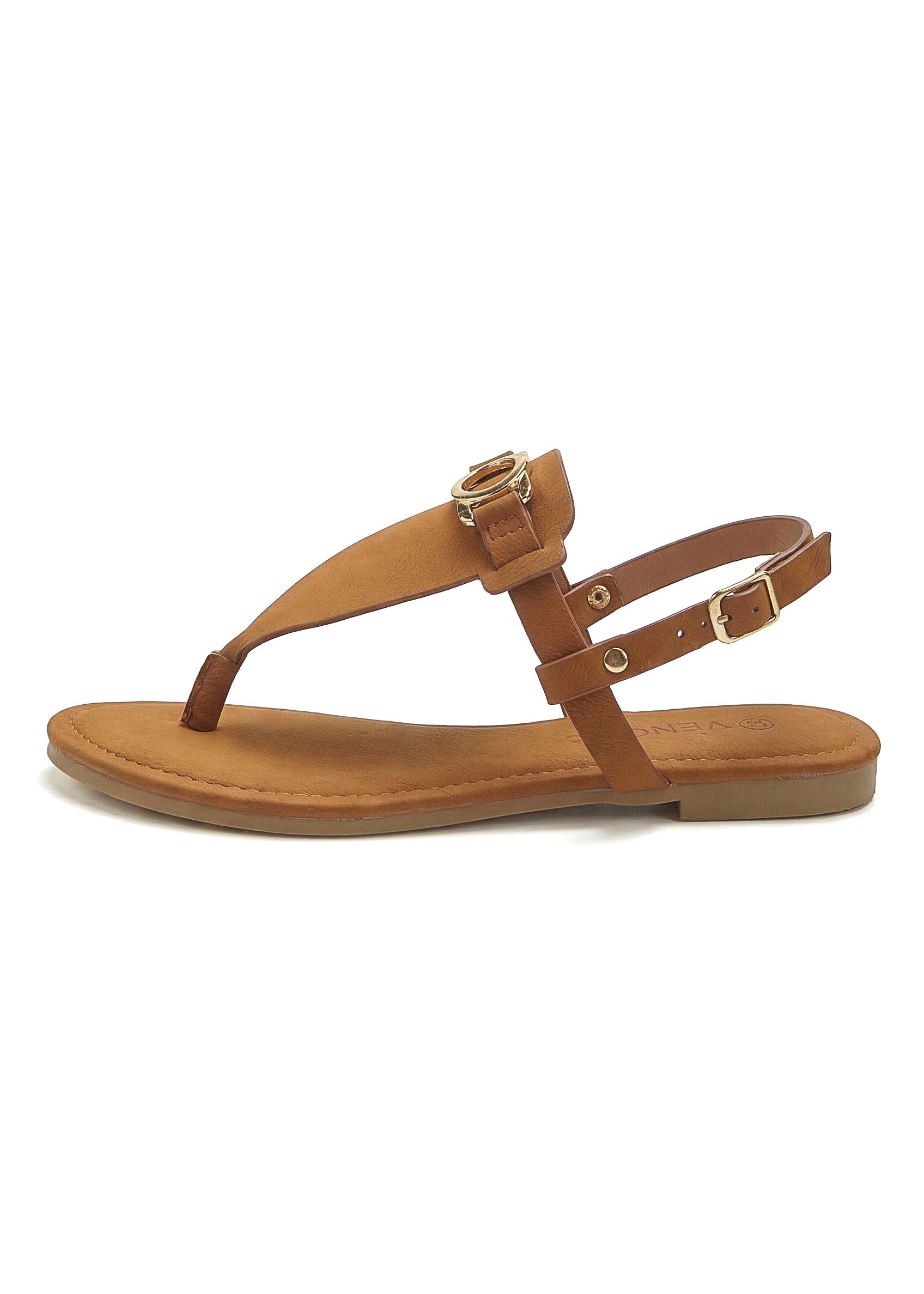 Vivance Sandale, Sommerschuh, Pantolette, Zehentrenner NEU mit Schmuckelement & weicher Innensohle VEGAN