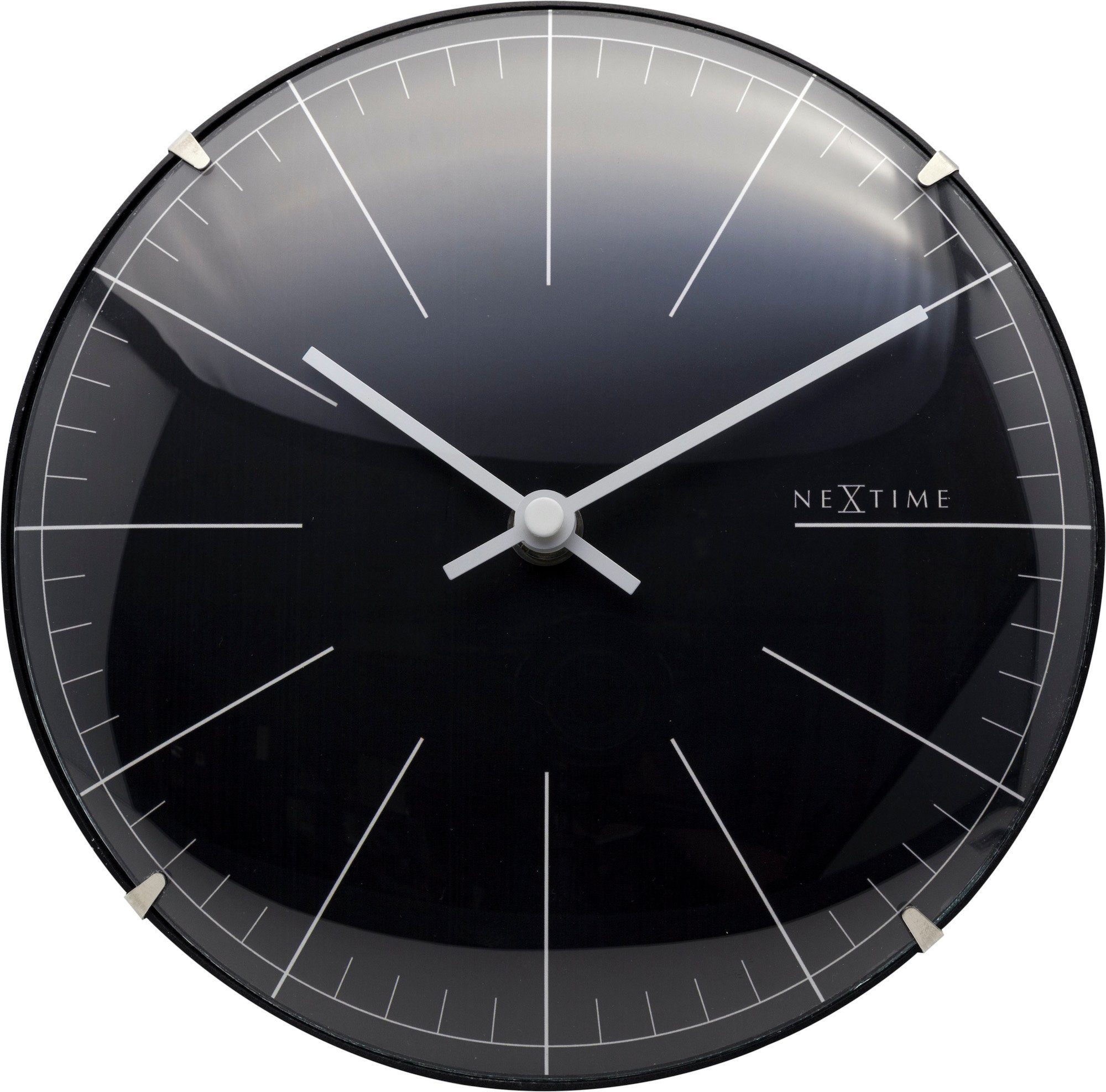 NEXTIME Wanduhr 3506 (aus kumpelförmigen Glas) schwarz | Wanduhren