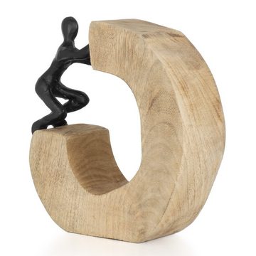 Moritz Skulptur Weg frei machen, Holz Deko Figuren Wohnzimmer Holzdeko Objekte Holzdekoration
