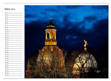 CALVENDO Wandkalender Dresden - Die Frauenkirche (Premium, hochwertiger DIN A2 Wandkalender 2023, Kunstdruck in Hochglanz)