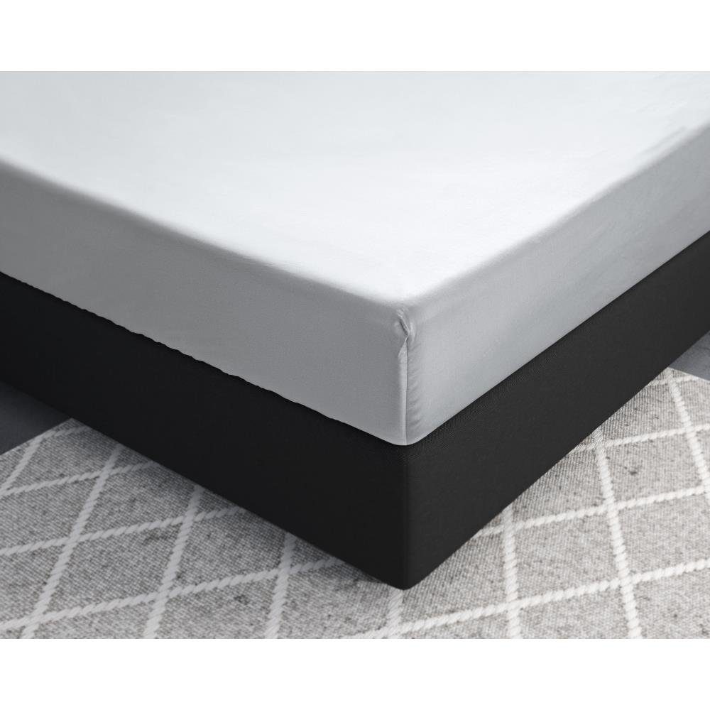 Sitheim-Europe Spannbettlaken PRIMAVIERA DELUXE SPANNBETTLAKEN aus 100% Baumwolle SATIN, Baumwollsatin, Gummizug: Rundum, (1 Stück), hält die Wärme im Winter Schön kühl und atmungsaktiv im Sommer