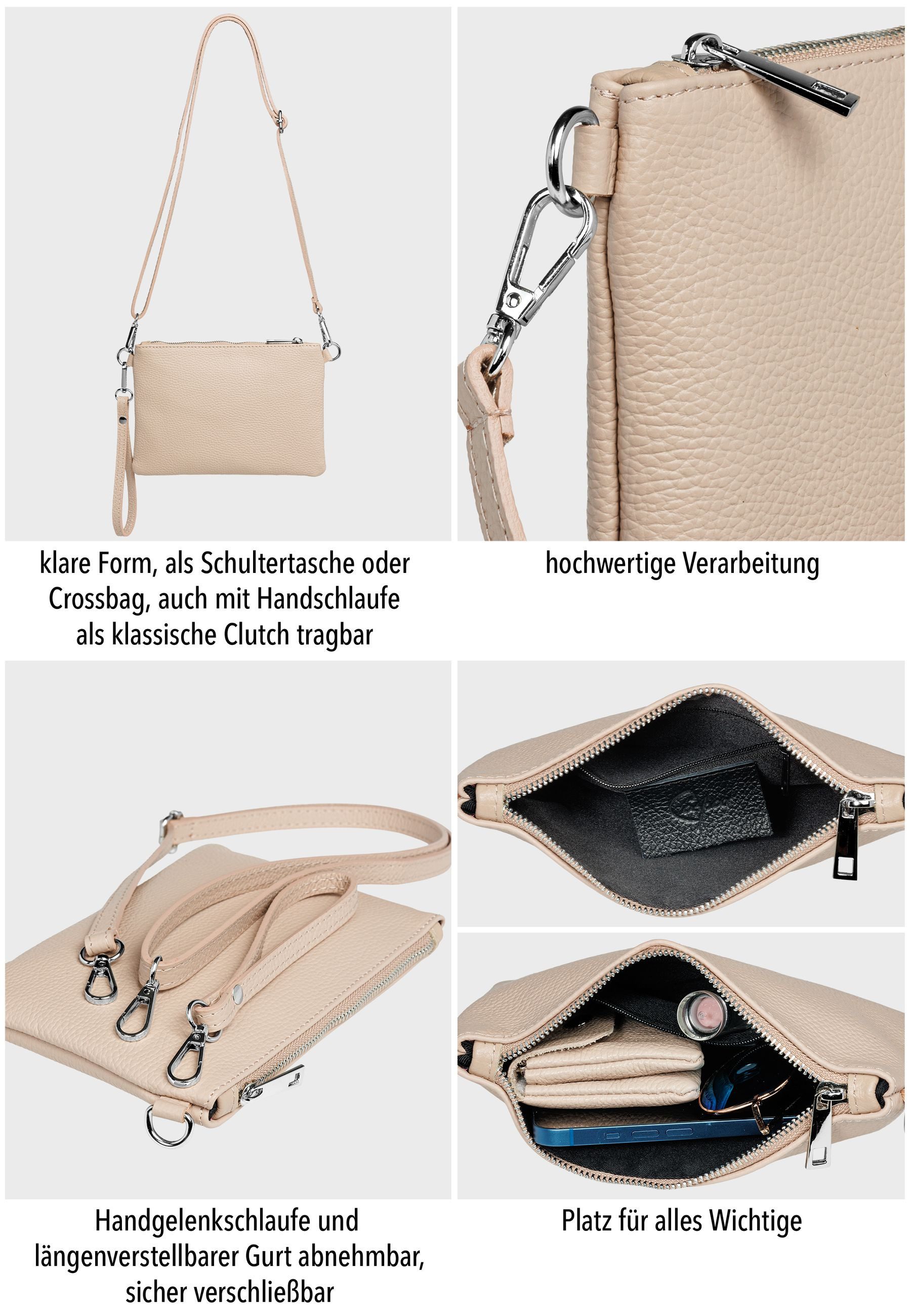 Caspar Clutch Kleine Leder Clutch Damen Abendtasche - CLASSIC LINE - Modell günstig online kaufen