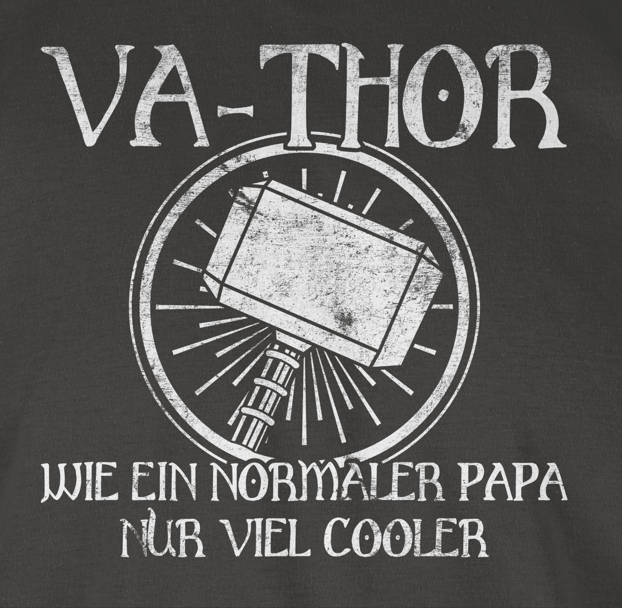 Vathor viel normaler Vatertag Shirtracer ein Dunkelgrau 02 Papa wie Geschenk nur Papa für cooler T-Shirt