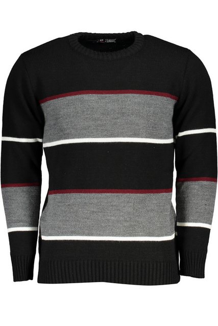 U.S. GRAND POLO Strickpullover Eleganter Herrenpullover Schwarz mit Rundhal günstig online kaufen