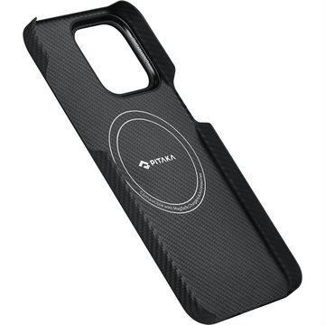 Pitaka Handyhülle Pitaka MagEZ Case 4 600D für iPhone 15 Pro Max - Schwarz/Grau Twill
