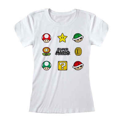 Heroes Inc T-Shirt Nintendo Super Mario - Items (Fitted)