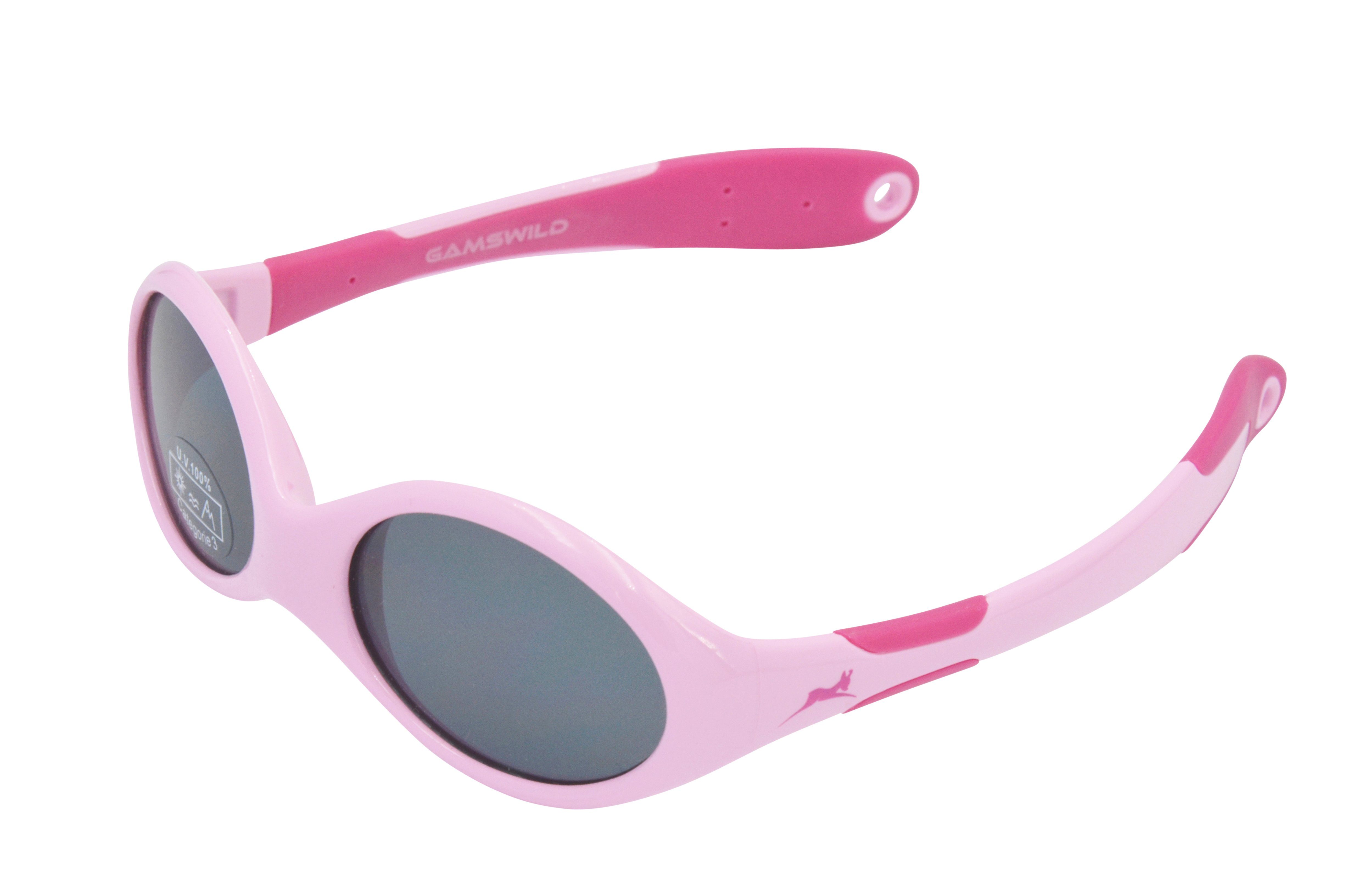 Gamswild Sonnenbrille WK5716 GAMSKIDS Babybrille 0-3 Jahre Kleinkindbrille Mädchen Jungen kids Unisex, blau-orange, rosa-pink, grün symmetrische Form - sitzt immer richtig herum | Kindersonnenbrillen