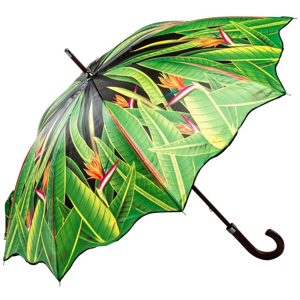 Luckyweather not just any other day Stockregenschirm Regenschirm Motiv STRELITZIEN Holzstock