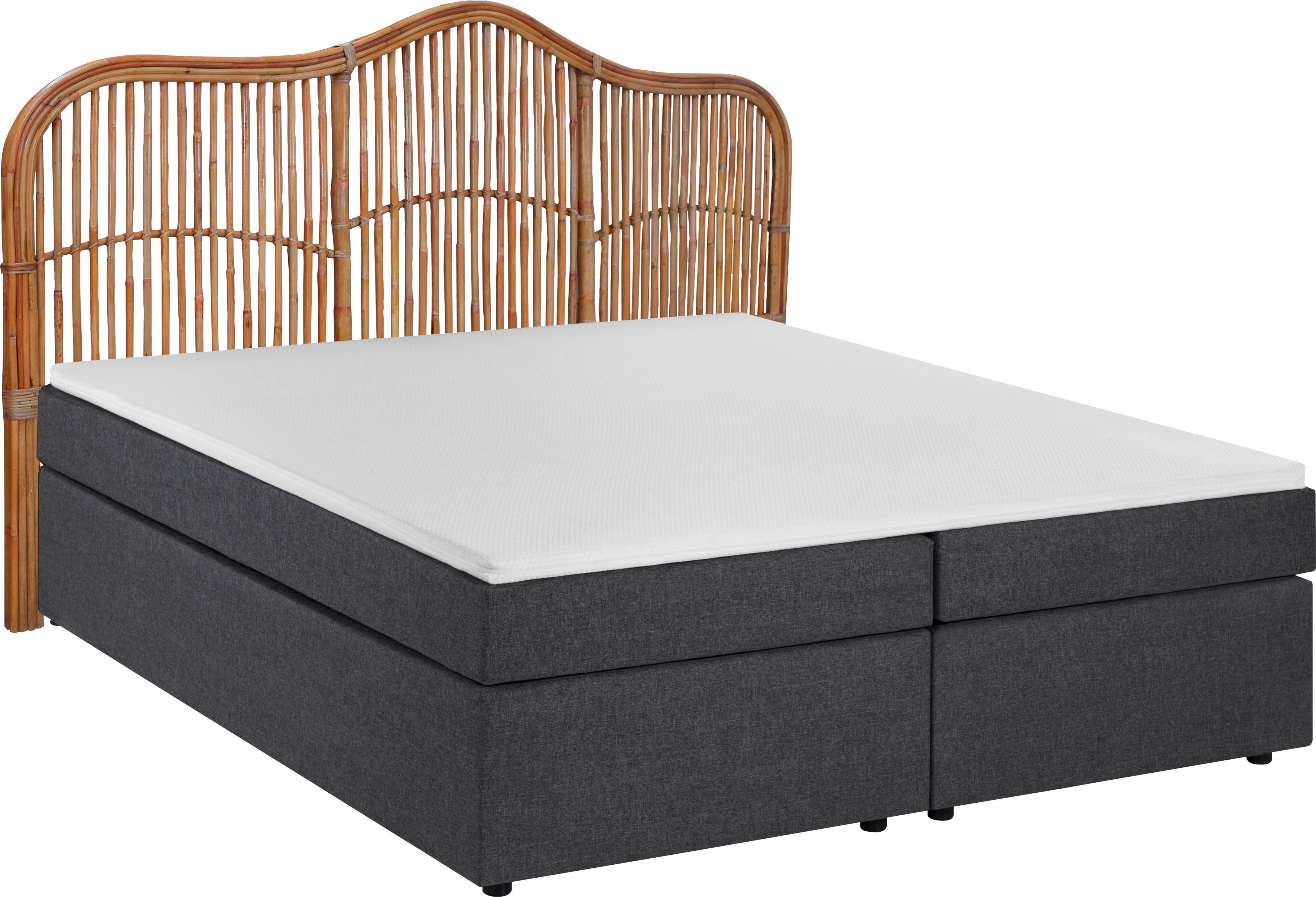 SIT Boxspringbett, Mit Rattan-Kopfteil