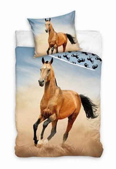 Bettwäsche Pferde am Strand Größe: 135x200 cm, 80x80 cm Baumwolle mehrfarbig, Häßler Homefashion, Baumwolle