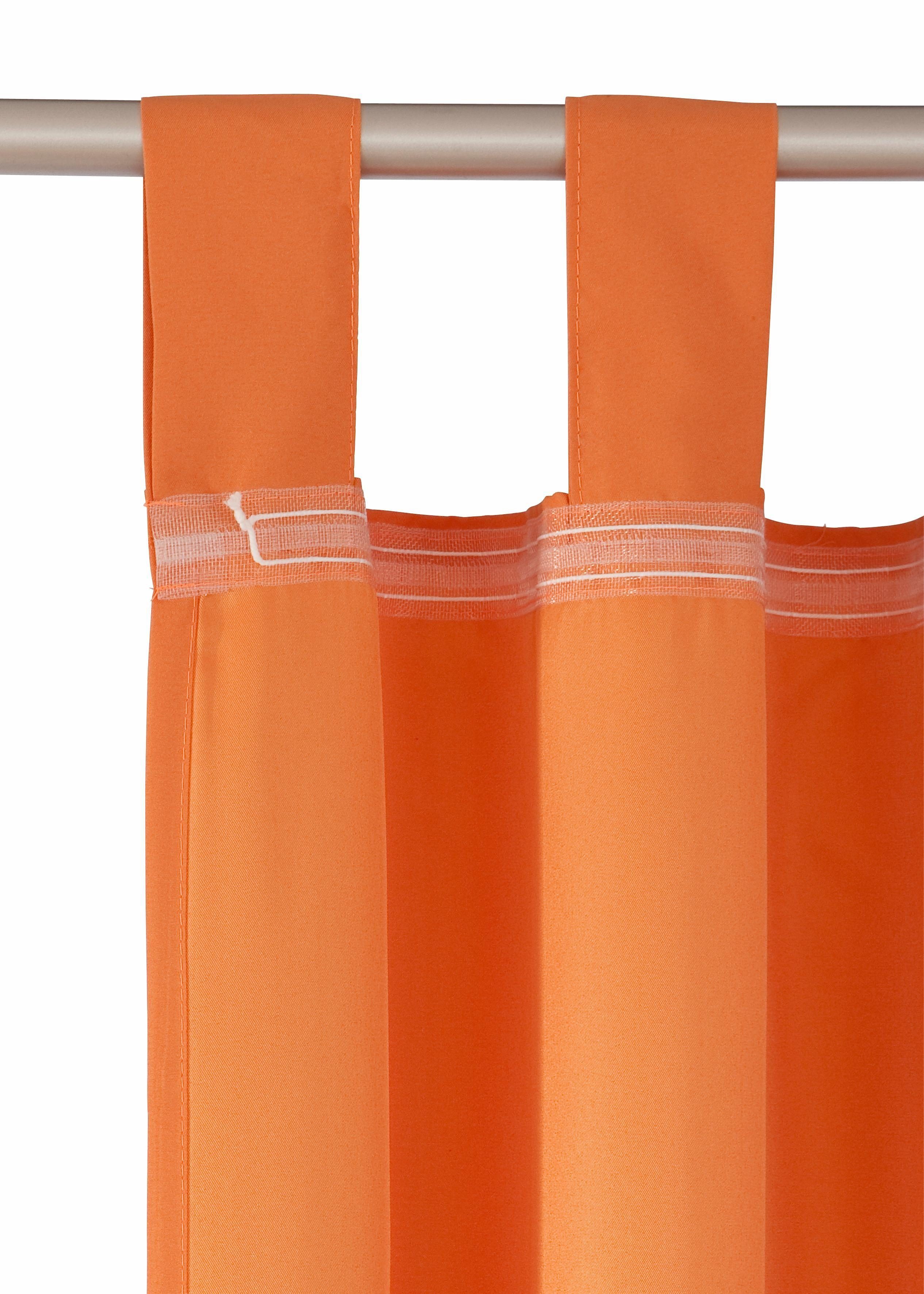 Vorhang Vito, Weckbrodt, Schlaufen (1 Satin, blickdicht, Microvelour, Unifarben Schlaufenschal, orange blickdicht, Gardine, St)