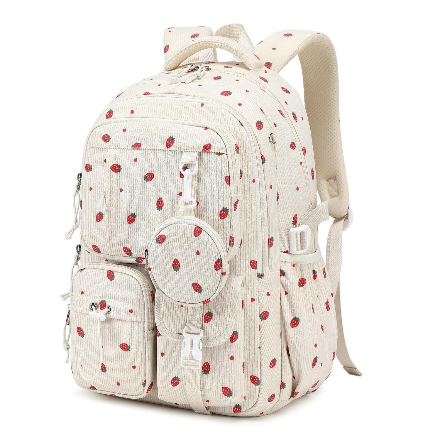 LuxusKollektion Schulrucksack Schulrucksack Teenager Mädchen Erdbeerherz 22,9L