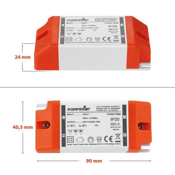 Poppstar LED Transformator 230V AC / 24V DC 0,625A LED Trafo (für 0,15 bis 15 Watt LED Strips, LED Lampen und LED Bänder)