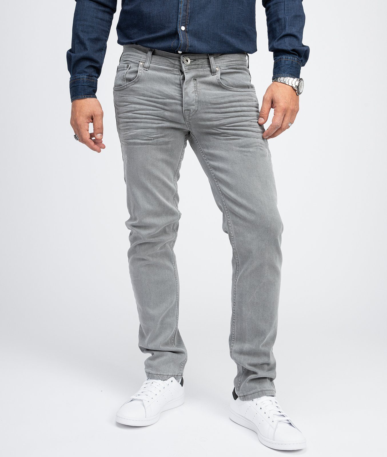 Regular-fit-Jeans Herren Jeans Regular Fit Grau RC-2097