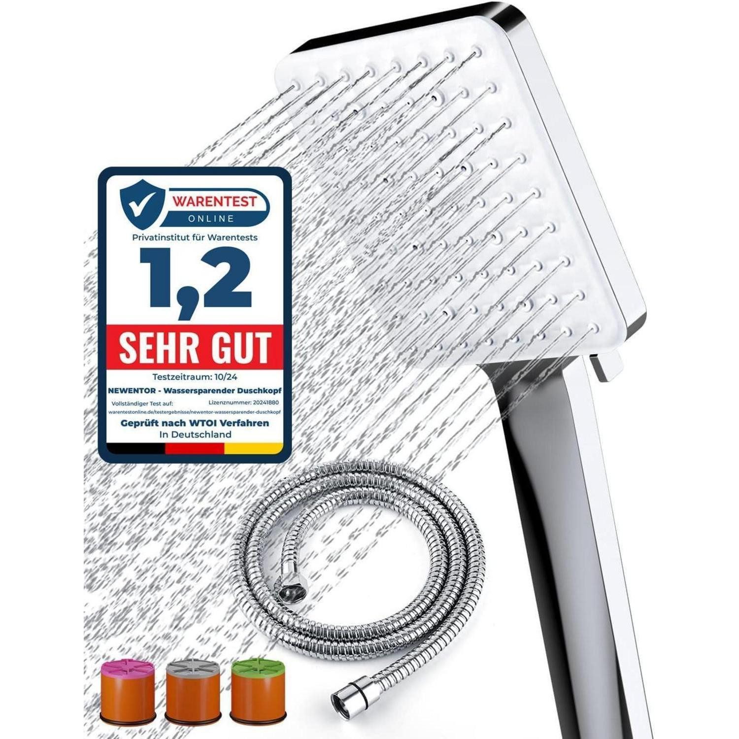 LuxusKollektion Regenduschkopf Duschkopf Wassersparend mit Schlauch 6 Strah günstig online kaufen