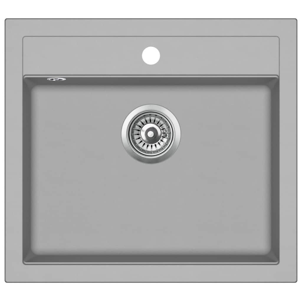 Küchenspüle Küche Spülbecken Granitspüle Einzelbecken Grau