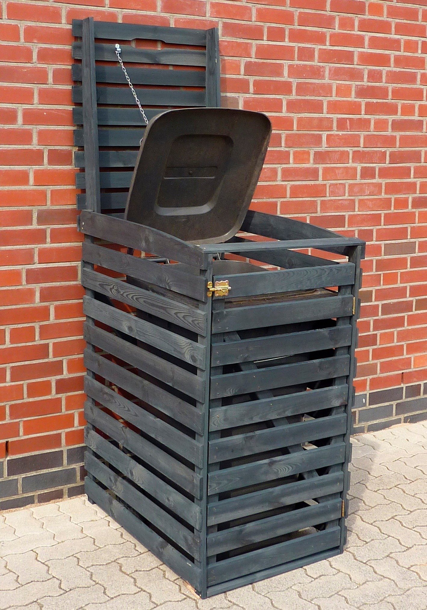 promadino Mülltonnenbox, für 1x120 l aus Holz, BxTxH: 68x63x111 cm
