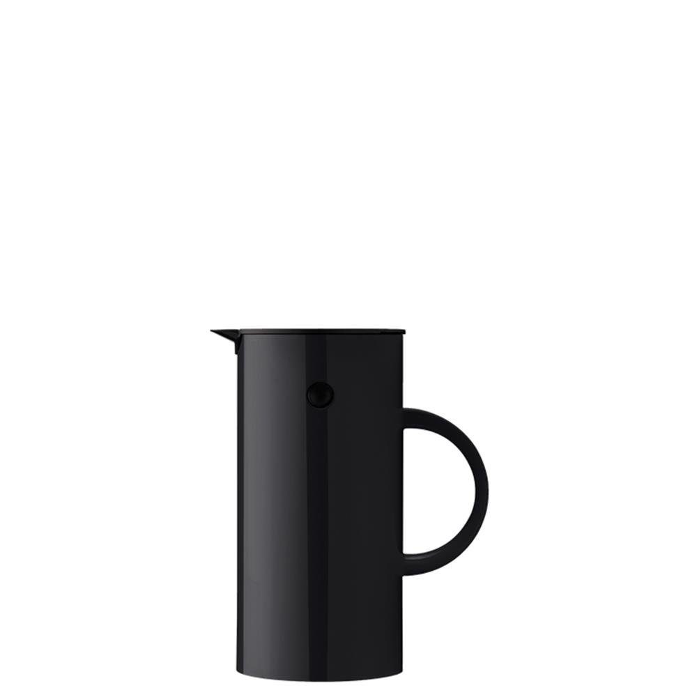 Stelton Isolierkanne EM77, 0,5 l, mit Glaseinsatz, Kippverschluss und Schraubdeckel black