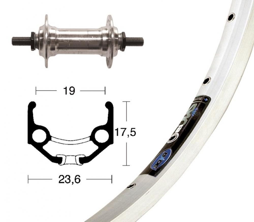 BikeParts Laufrad Bike-Parts Laufrad Vorderrad 28x1.75 Alunabe silber Festachse 36-Loch