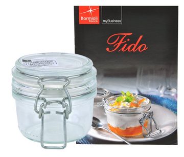 MamboCat Vorratsglas Einmachglas Bügelverschluss Original Fido 0,125L incl. Rezeptheft, Glas