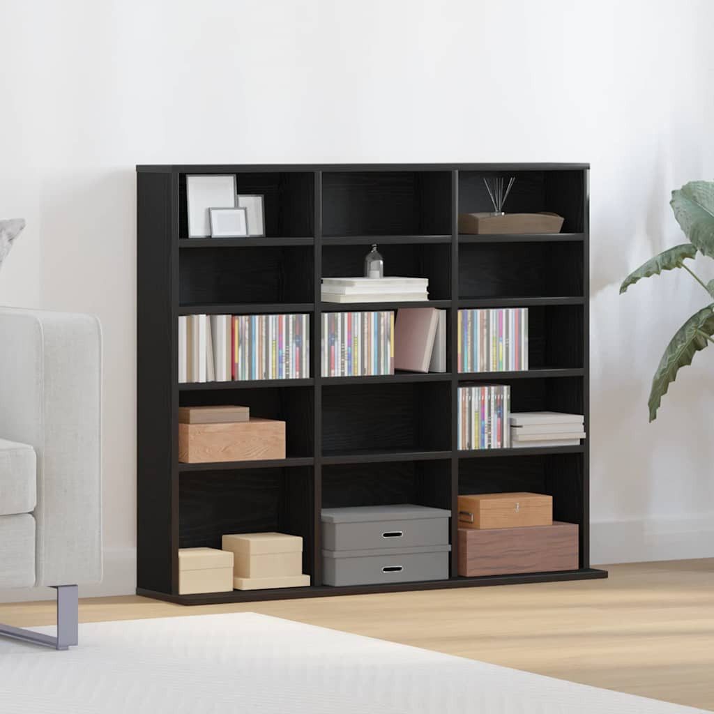 vidaXL CD-Regal CD-Schrank Schwarz Eichen-Optik 100x23x89,5 cm Holzwerkstof günstig online kaufen