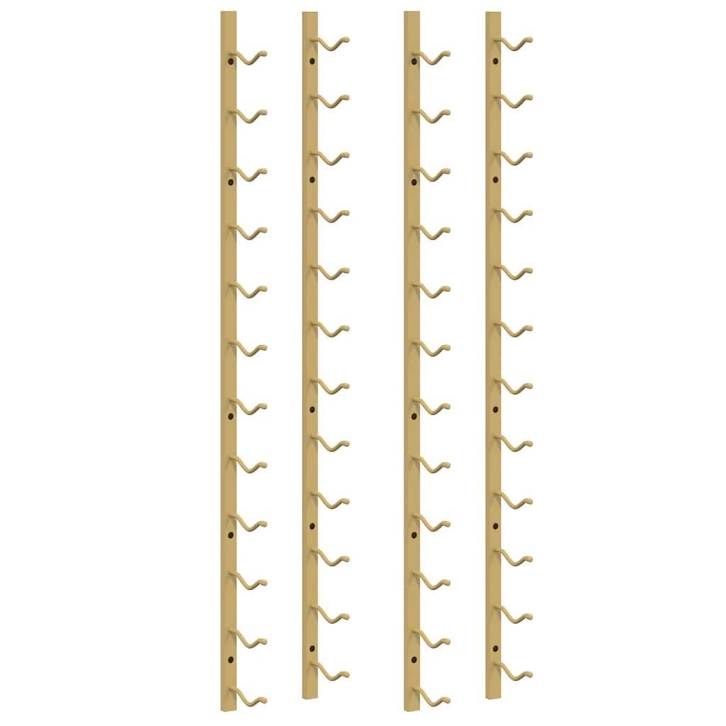 vidaXL Weinregal Wand-Weinregal für 12 Flaschen 2 Stk. Golden Eisen, 1-tlg.