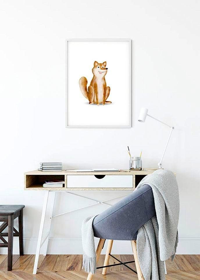 Poster Cute Tiere Wohnzimmer (1 Dog, St), Schlafzimmer, Animal Kinderzimmer, Komar