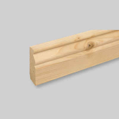 LEISTENHAMMER DER SOCKELLEISTEN SHOP Sockelleiste Sockelleiste Holz 18x70 Fichte Altbauprofil astig Unbehandelt Parkett, L: 240 cm, H: 7 cm, 1-St.