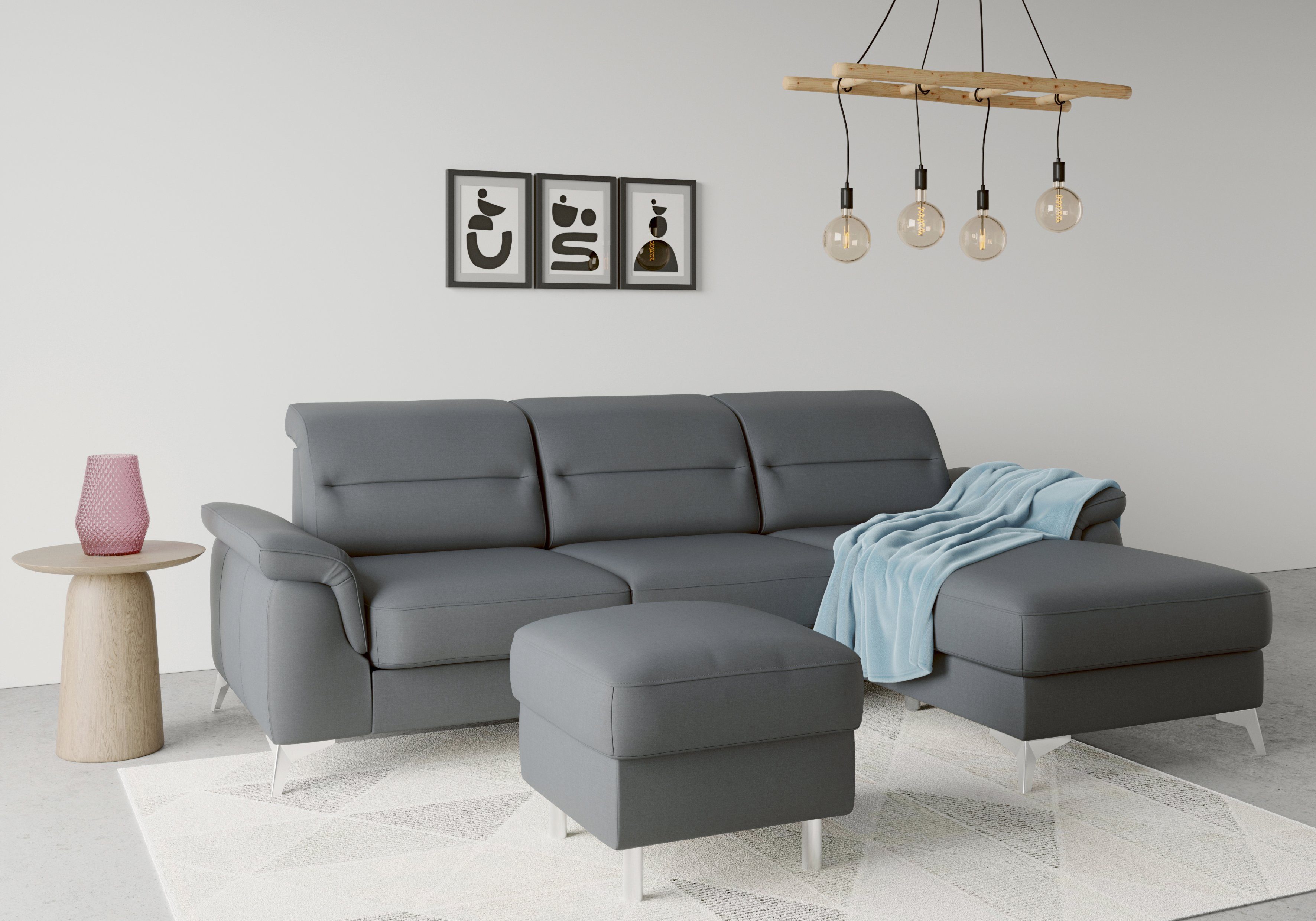 sit&more Ecksofa Sinatra, mit optinal Recamiere, Kopfteilverstellung und Armteilfunktion mit