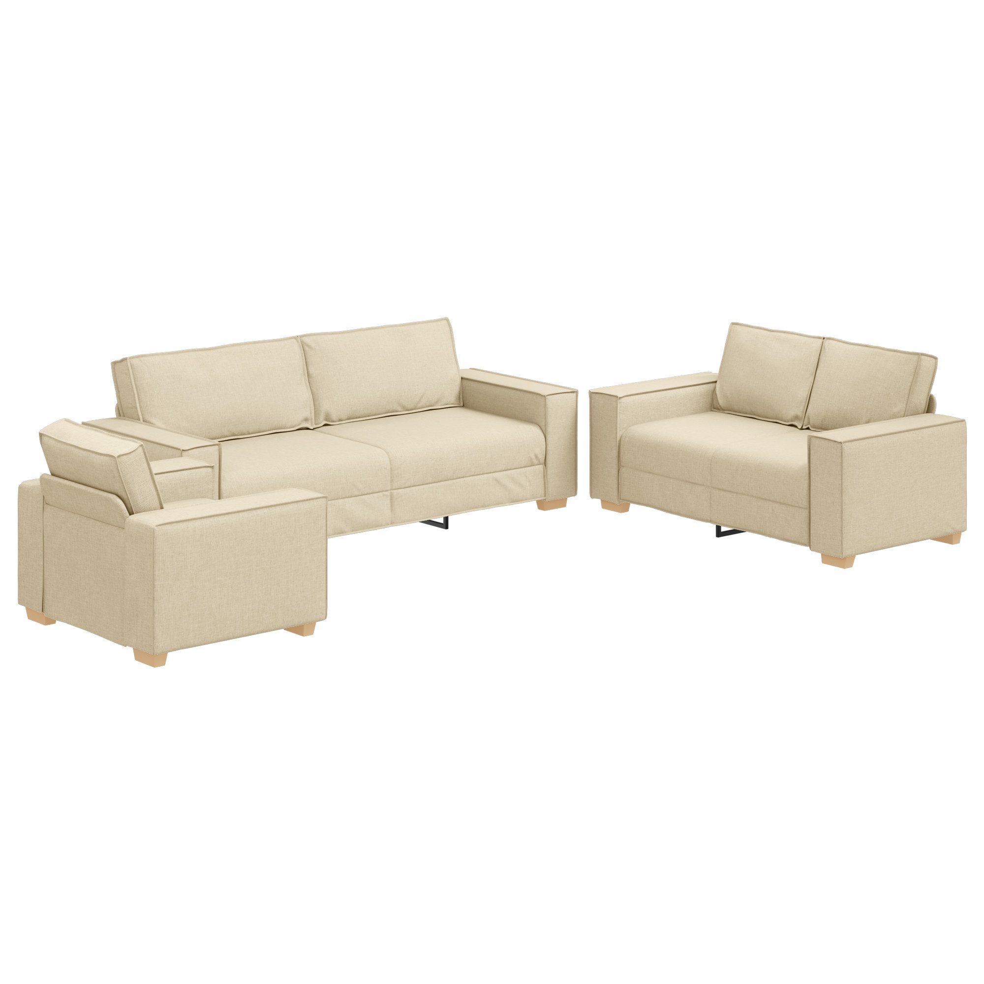vidaXL Sofa 3-tlg. Sofagarnitur mit Kissen günstig online kaufen