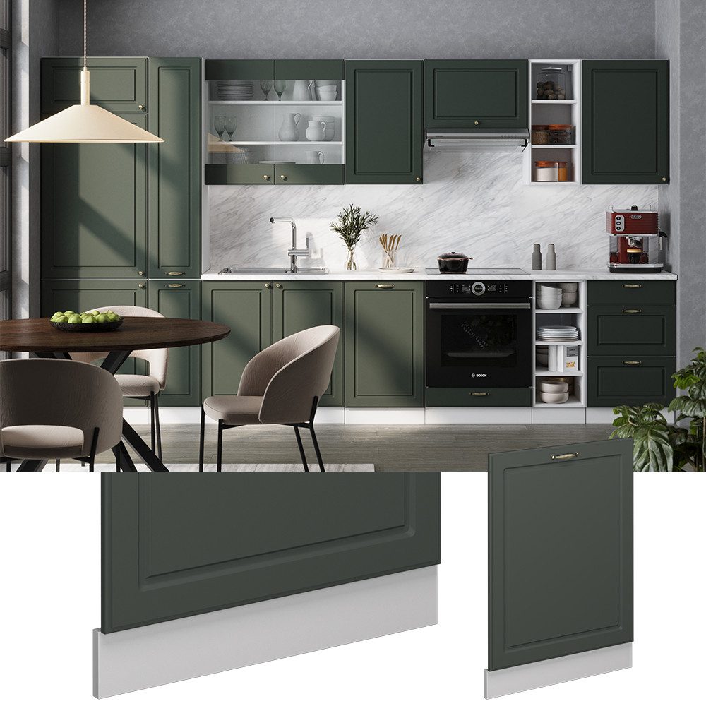 Vicco Frontblende Fame-Line, Grün-Gold Landhaus/Weiß, 60 cm ohne Arbeitsplatte (1 St)