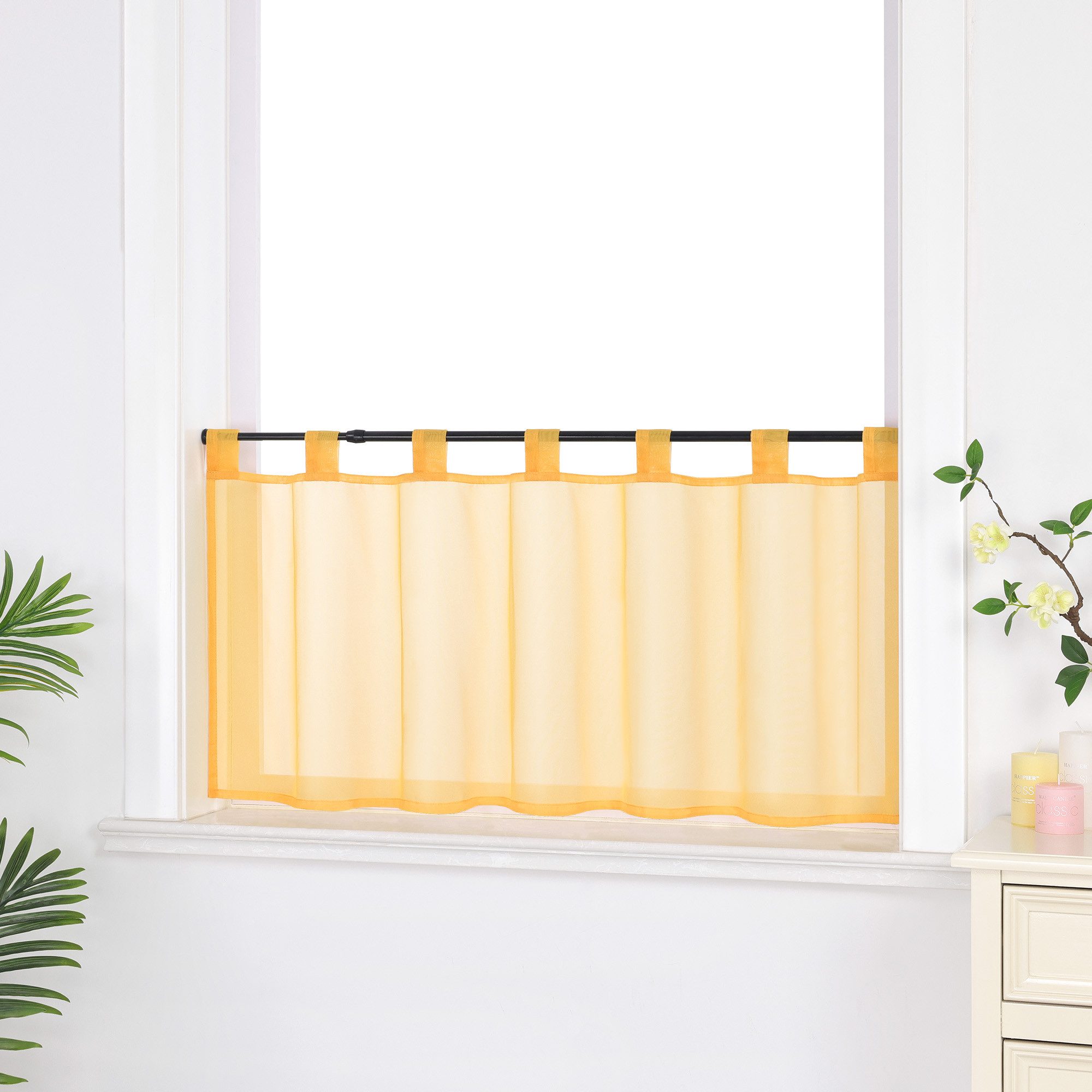 Delien Scheibengardine Eva, Schlaufen, Voile Uni Kurzstore Küche günstig online kaufen