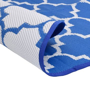 Teppich Outdoor-Teppich Blau Ø200 cm Kunststoff Polypropylen, vidaXL, Höhe: 0 mm